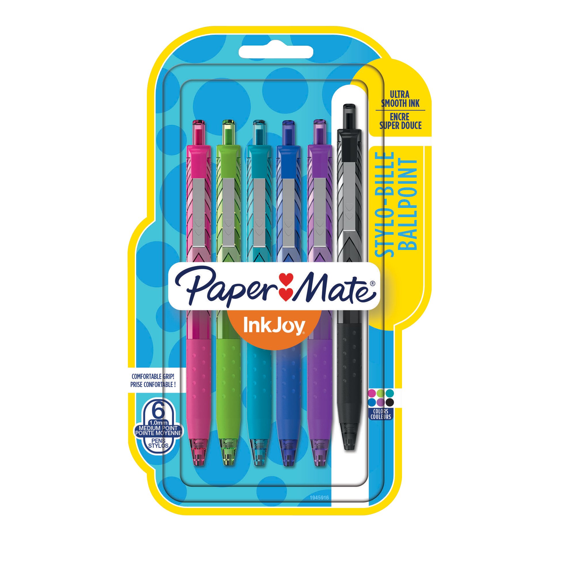 Lot 8 Stylos Papermate Inkjoy Bleu - Pointe 1.0mm écriture Fluide