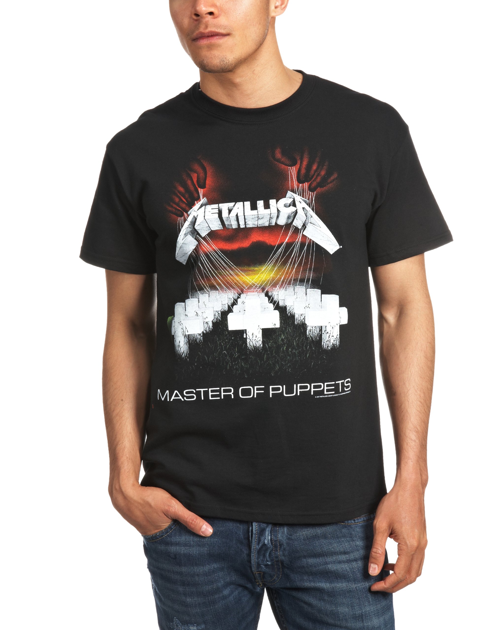 Bravado Men's Black Atmosphere Metallica Master Of Puppets -T-Shirt Medium