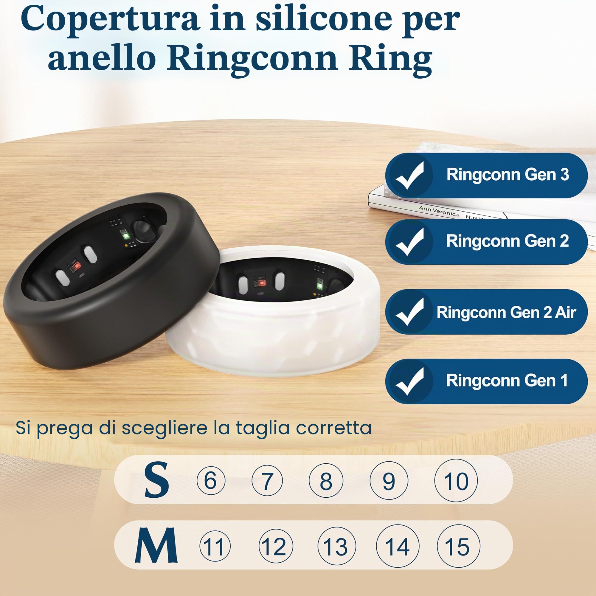 6 cover compatibile con RingConn Gen 2/Gen 2 Air/Gen 1, design antiscivolo, custodia in silicone per risvegliare le dita da donna e da uomo, multicolore, S per 6/7/8/9/10