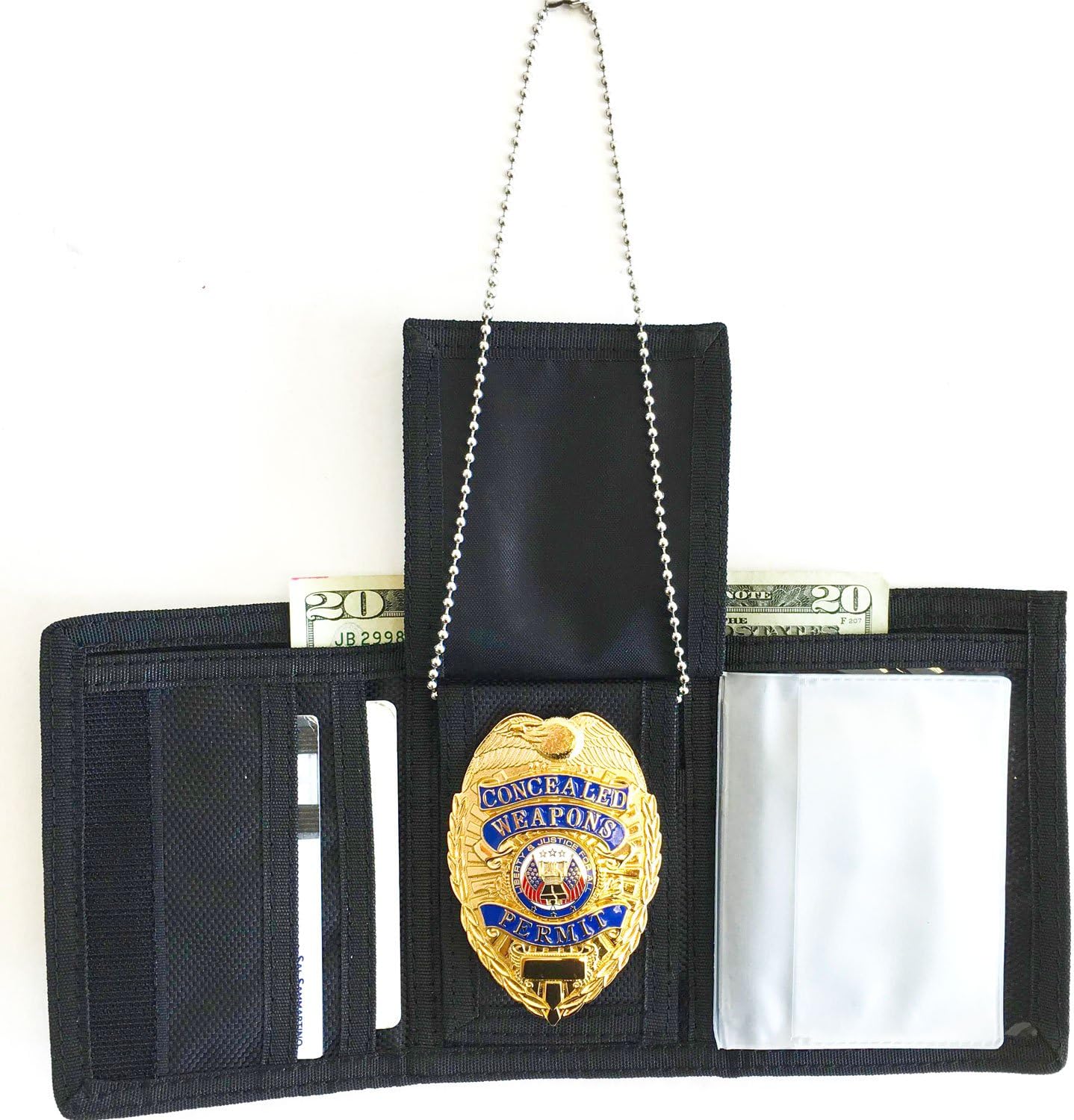 Tri-Fold Ballistic Badge Holder, Wallet w/ID Window & Credit Card slots by Hero's Pride