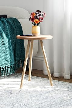 interGO Round Side Table Wooden Leg Single Zygon Coffee Table