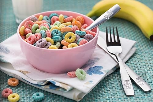 Miniatura 5 de Cubiertos de acero inoxidable para niños, cubiertos seguros para niños y niños pequeños, cubiertos para niños, juego de utensilios para niños