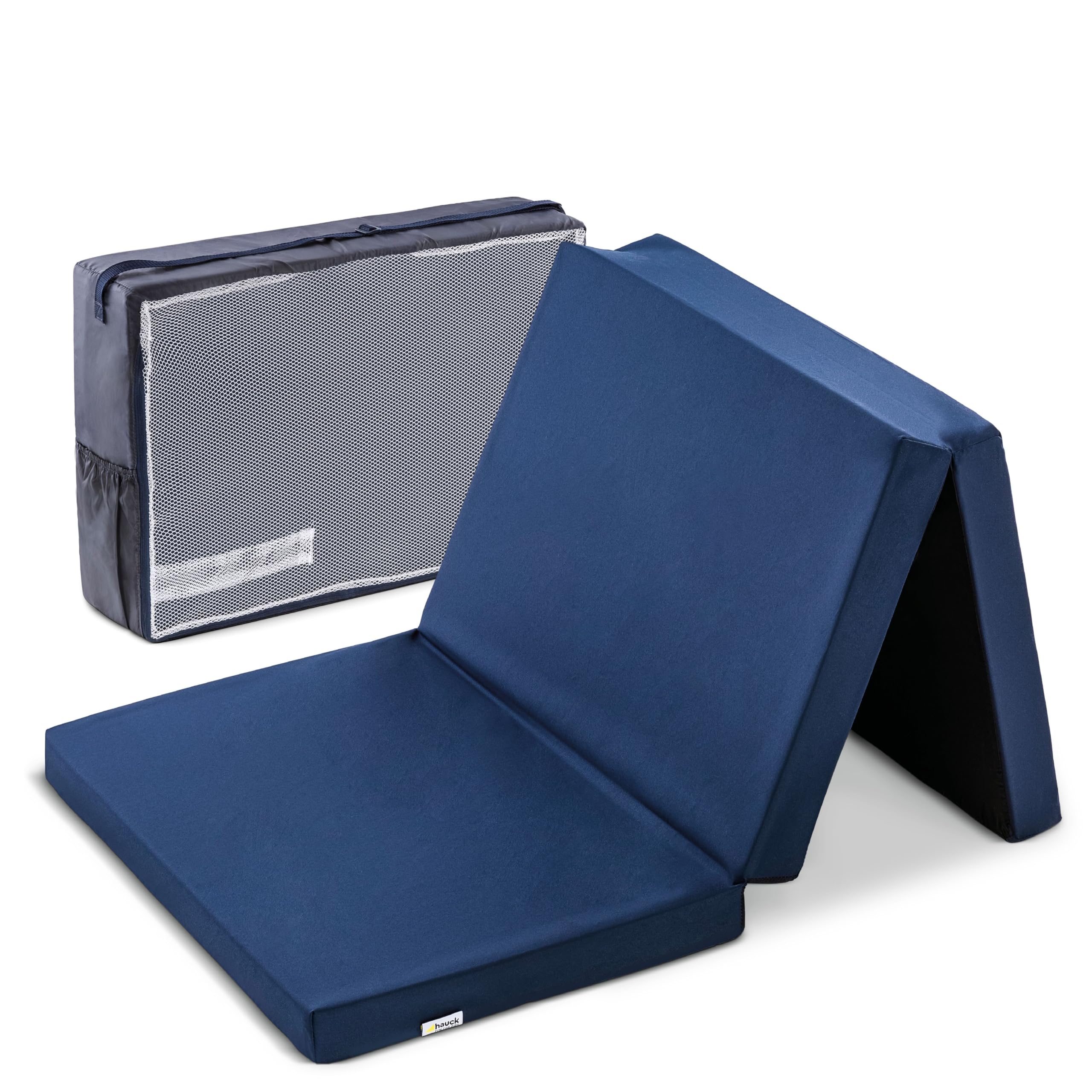  - Hauck SleeperNavy BlueFoldable Travel Cot Mattress 120 X 60 X 5 Cm With Carry BagFoam FillingLightweight And Portable
