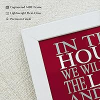 Vista 25 de AMERICAN LUXURY GIFTS In This House - We Serve the Lord, Arte de Pared con Citas Inspiracionales de Fútbol Americano, Impresión Artística de Pared