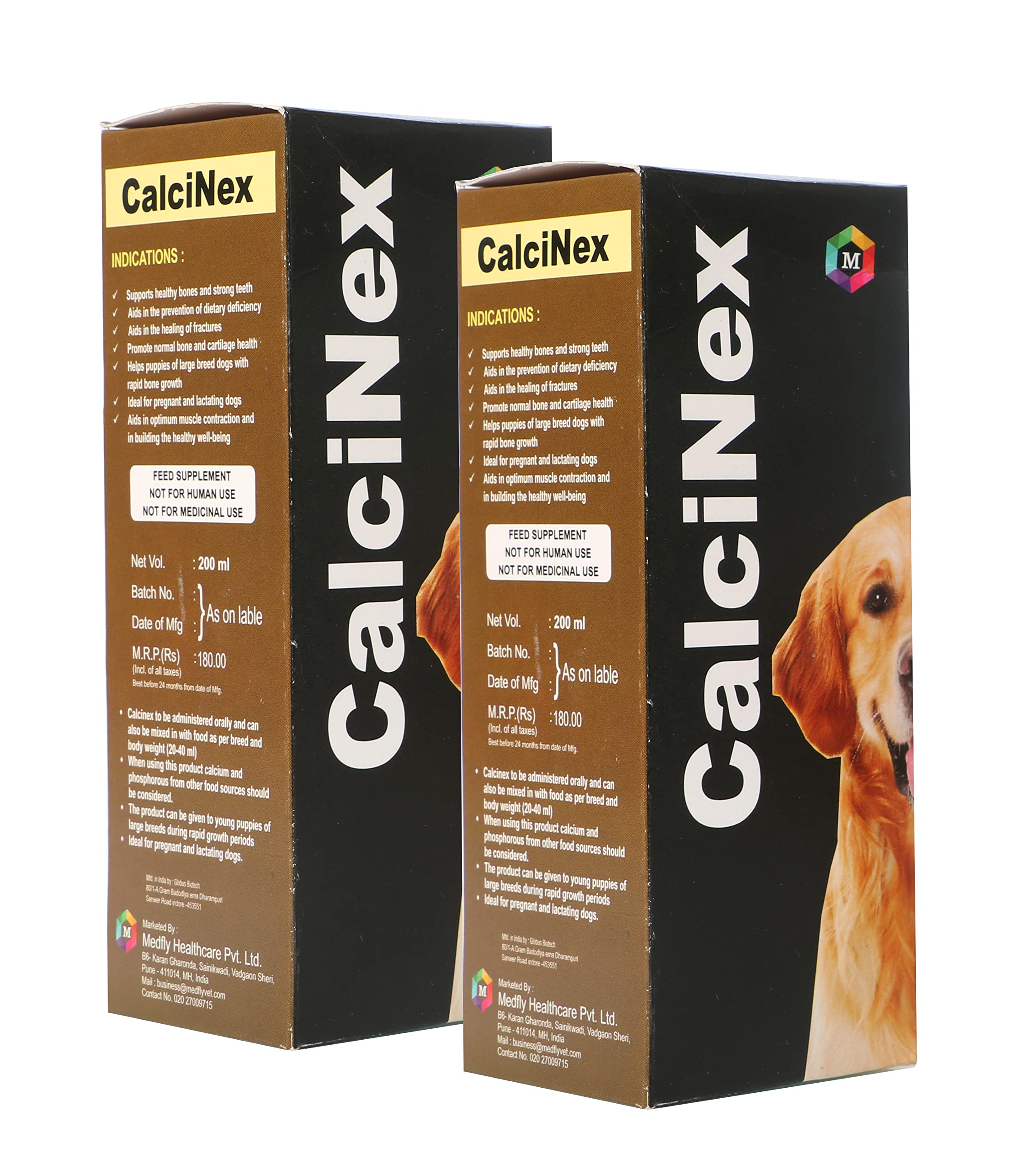 Medfly Healthcare Combo Pack of Calcinex Calcium Supplement Syrup for Dogs and Cats (Choco Meat Flavour, 200 ml, Pack of 2) (B0831NW3GG) Amazon Price History, Amazon Price Tracker