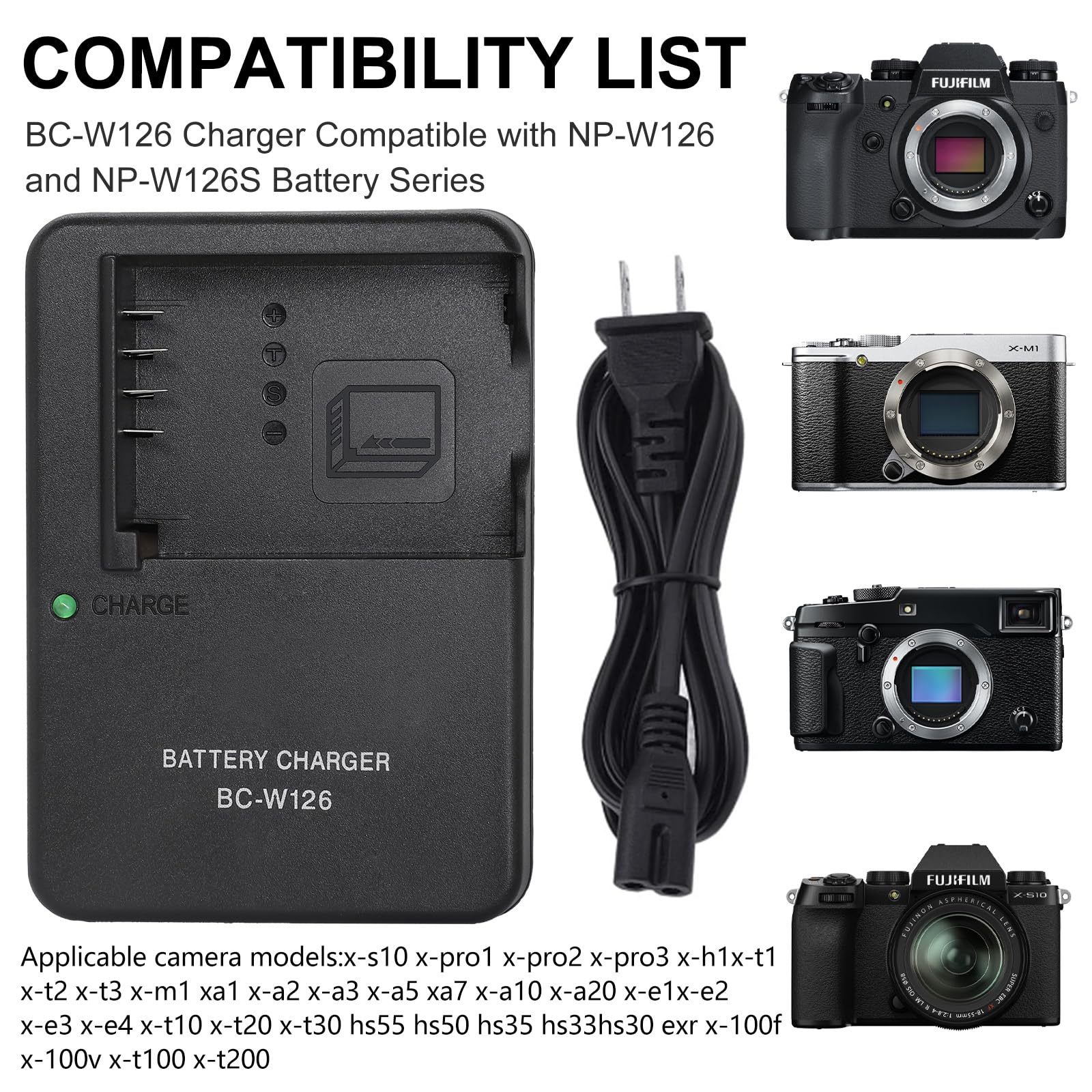 Buy BC-W126 NP-W126 Camera Battery Charger for Fujifilm: FinePix X