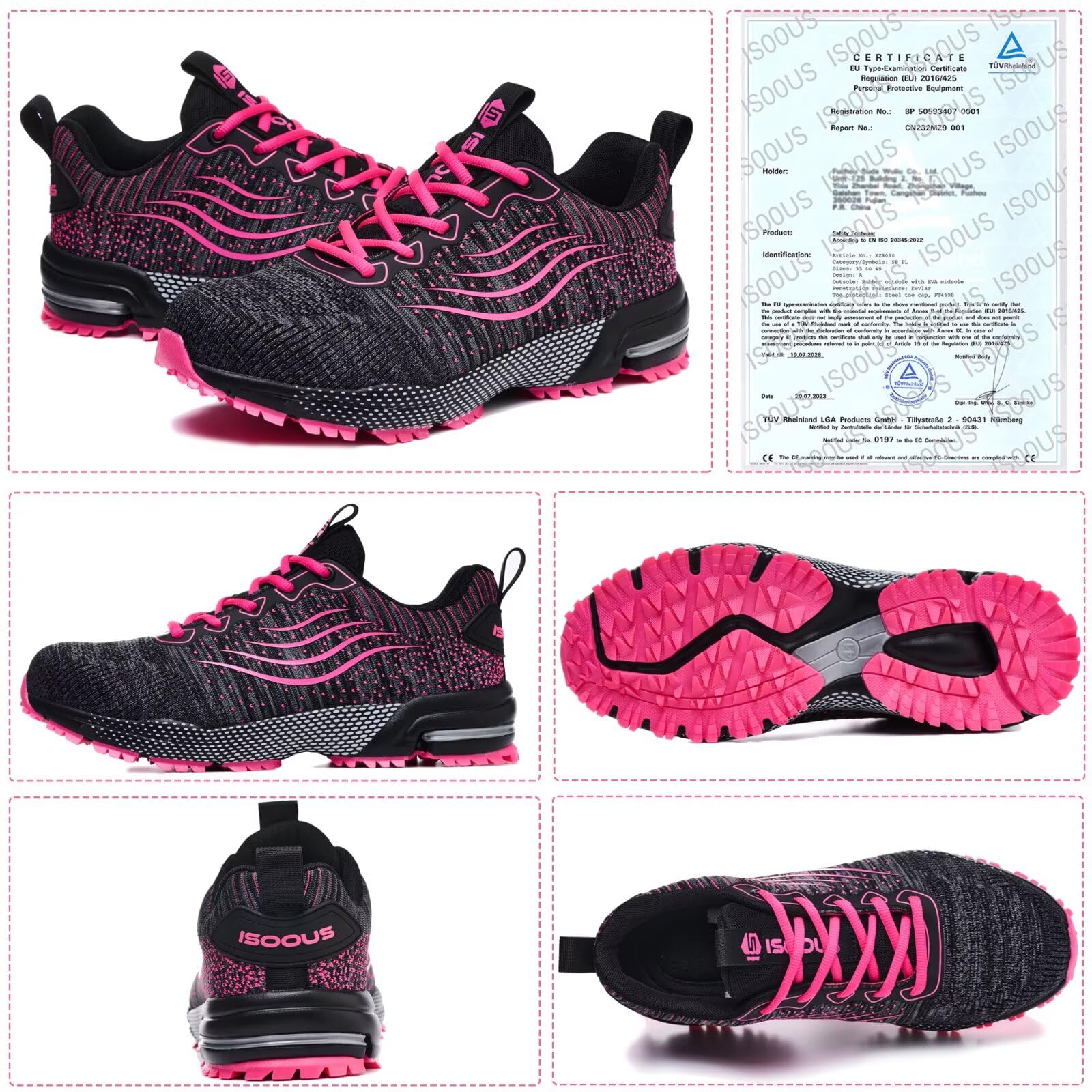 Scarpe Antinfortunistiche Uomo Donna Scarpe da Lavoro Leggere Traspiranti Scarpe da Cantiere con Punta in Acciaio