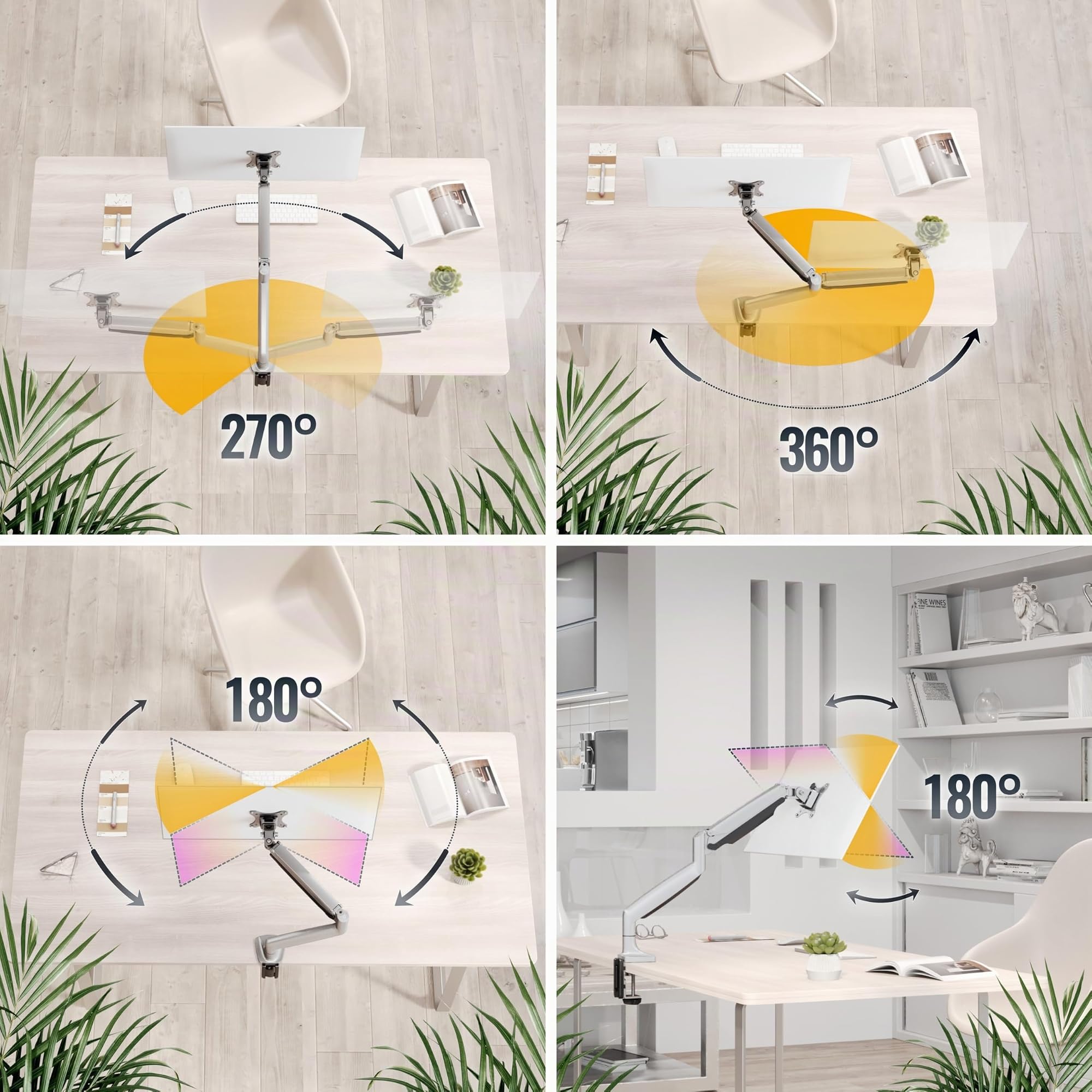 RICOO TS9711 Supporto monitor da scrivania 13-32 pollici per 13 32 pollici girevole inclinabile fino a 9 kg max VESA 100x100