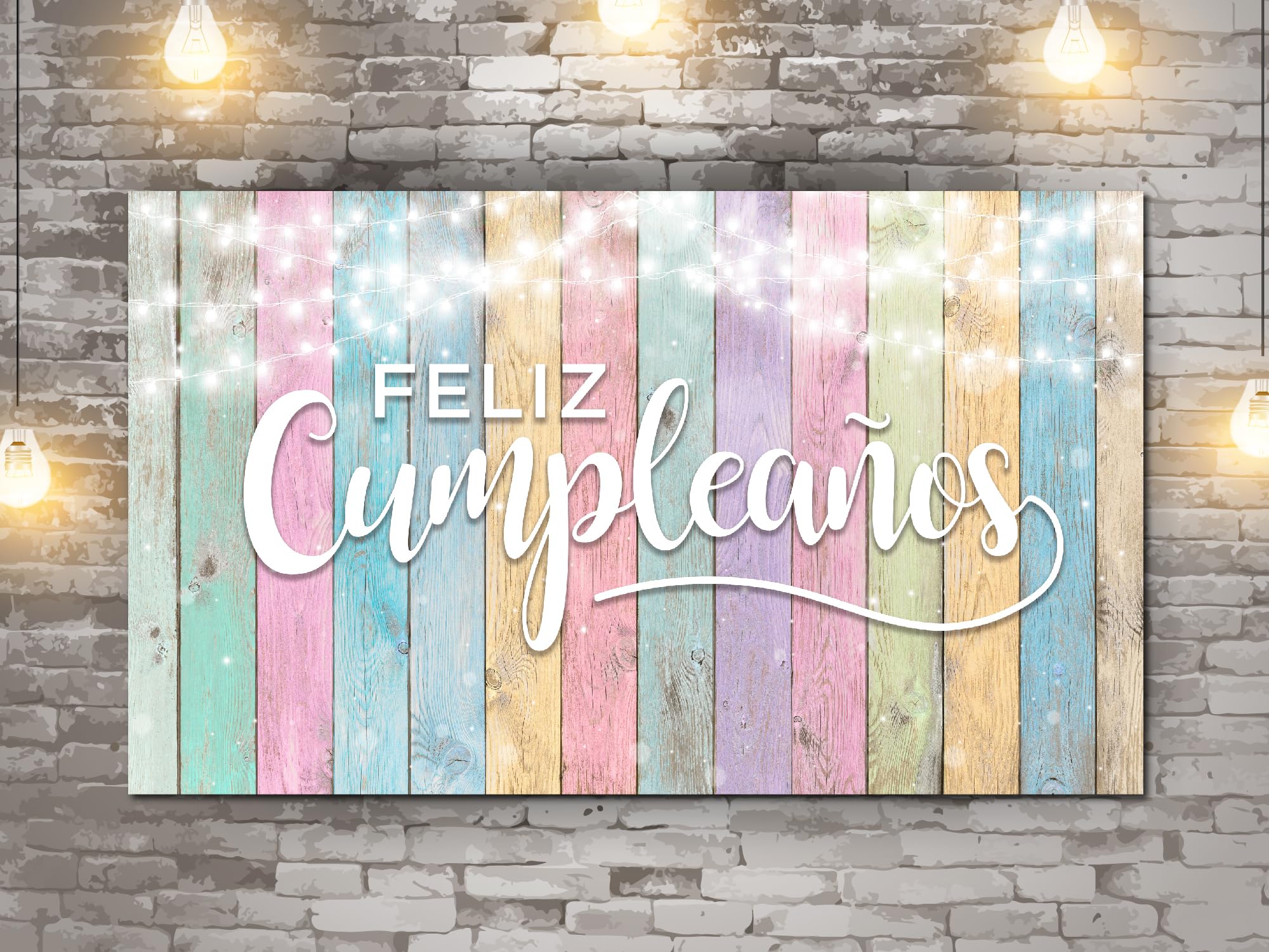Oedim Photocall en Lona para Cumpleaños Fondo Madera,300x200cm,Photocall Decorativo para Eventos o Celebraciones puntuales