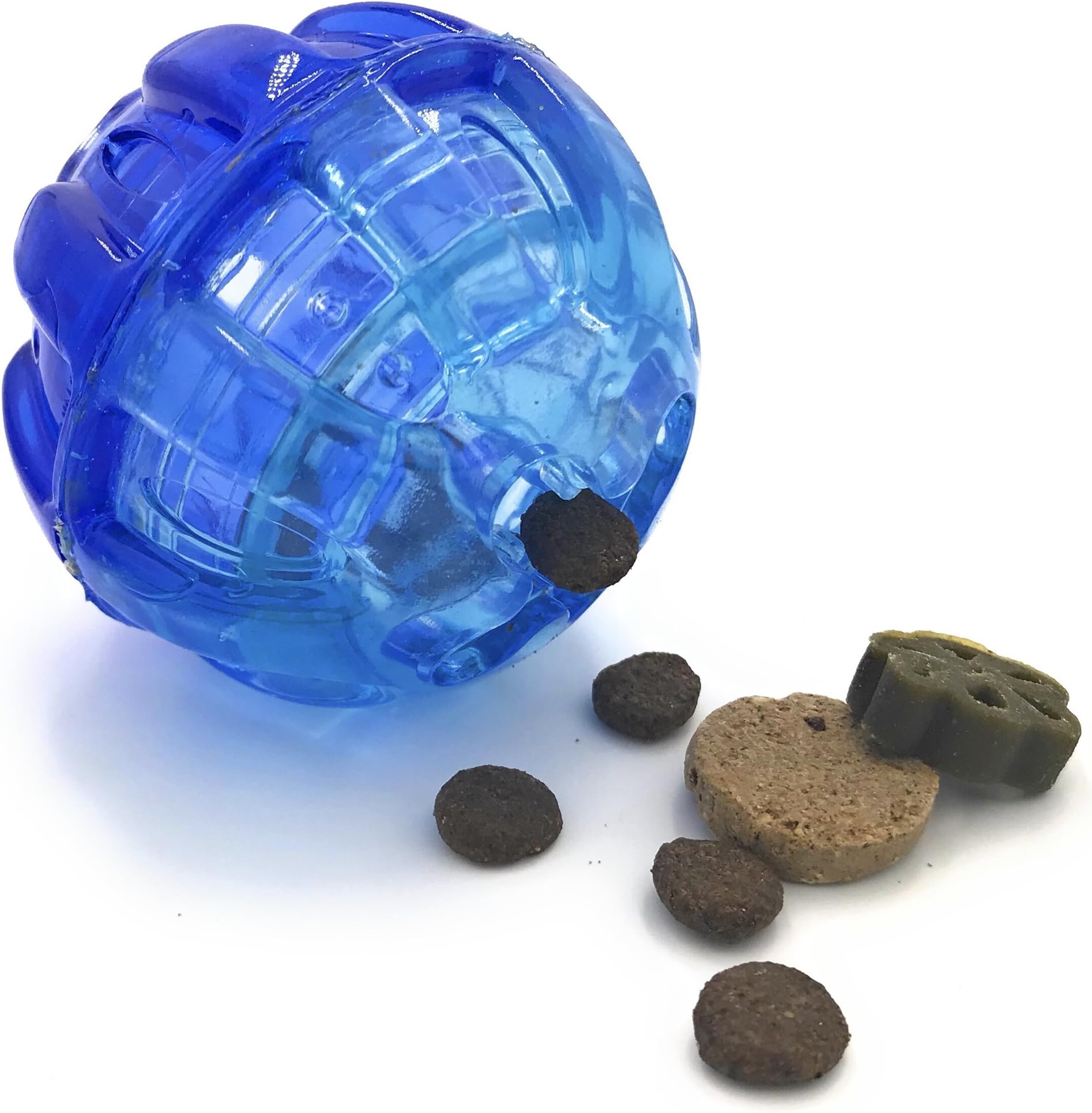 LumoLeaf Interactive Dog Treat Ball, Food Dispensing Chew Toy, Smart IQ Training Pet Toy Bouncy Ball, Teeth Cleaning Ball, Nontoxic & Odor Free Rubber, 3 inch.