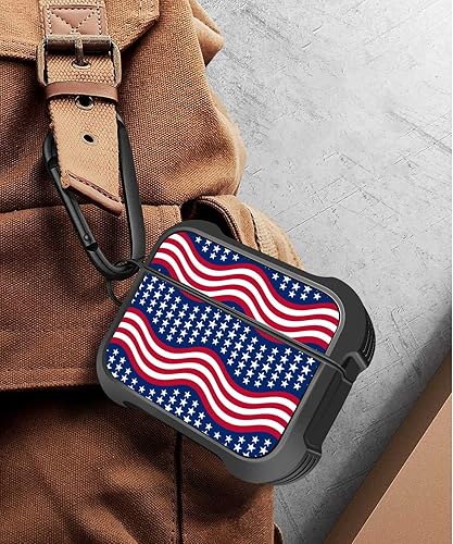 Miniatura 5 de Funda de carga compatible con AirPods Pro 2nd  AirPods Pro, funda protectora de TPU suave a prueba de golpes (estrellas y rayas patrióticas en