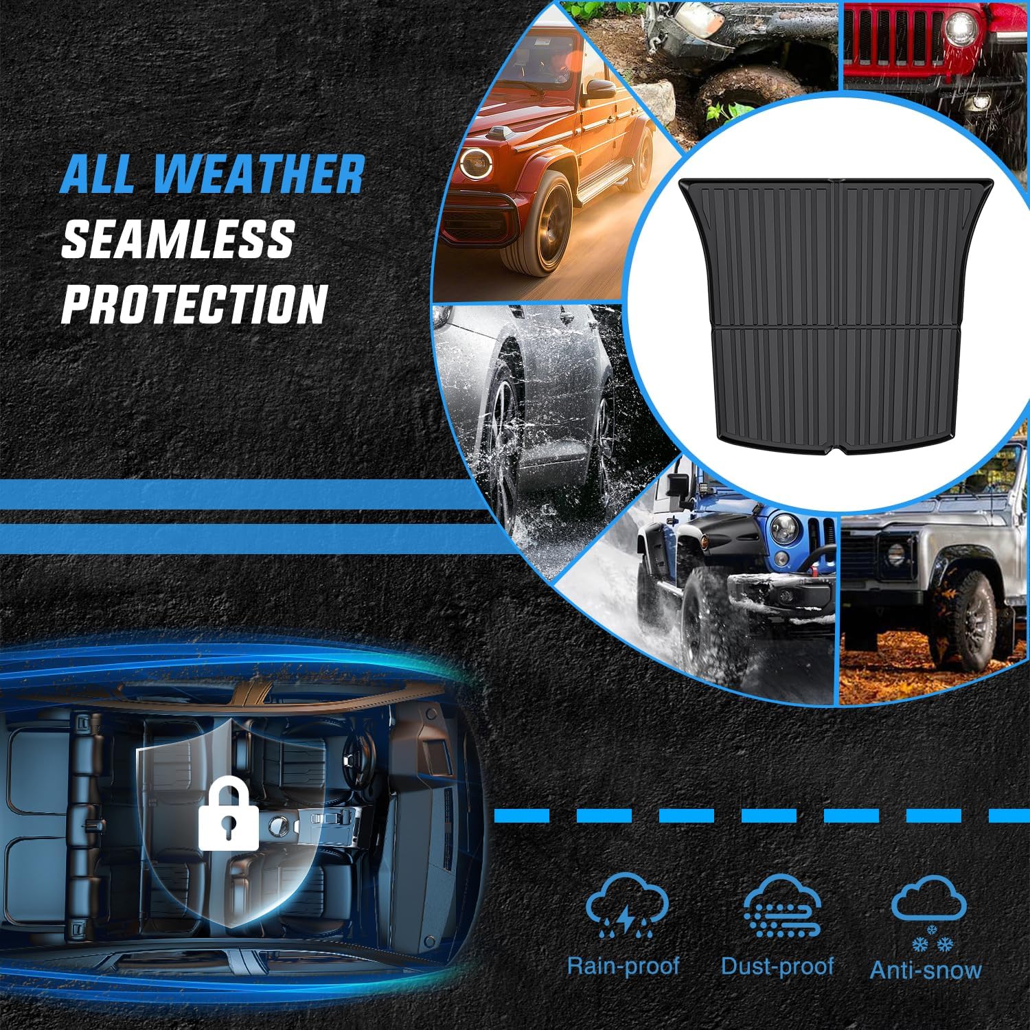 Nilight Cargo Mats for Tesla Model Y 5 Seat 2020 2021 2022 2023 2024 2025 All Weather Protection Heavy Duty Cargo Liners