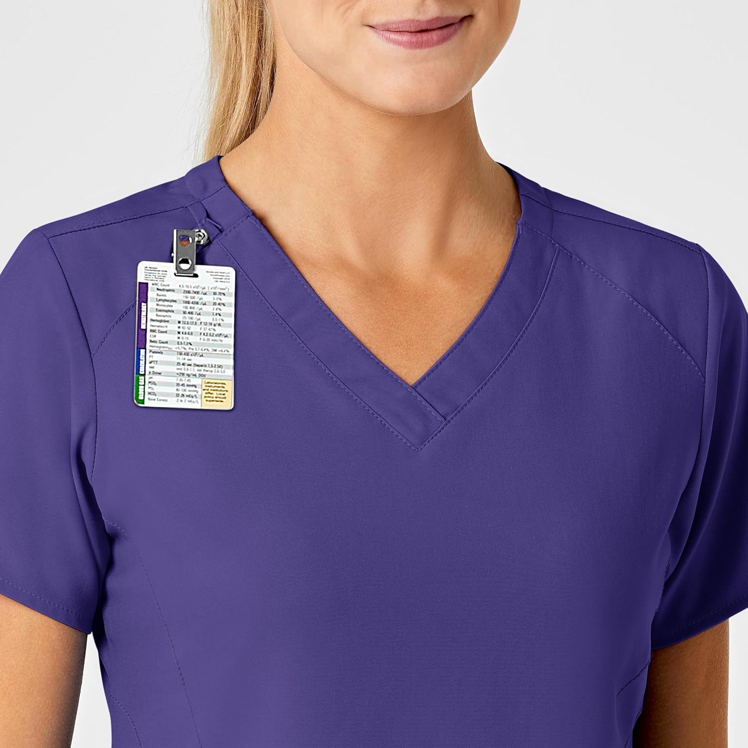 WINK Scrubs for Women, W123, Stylized V-Neck Tops with 5 Pockets