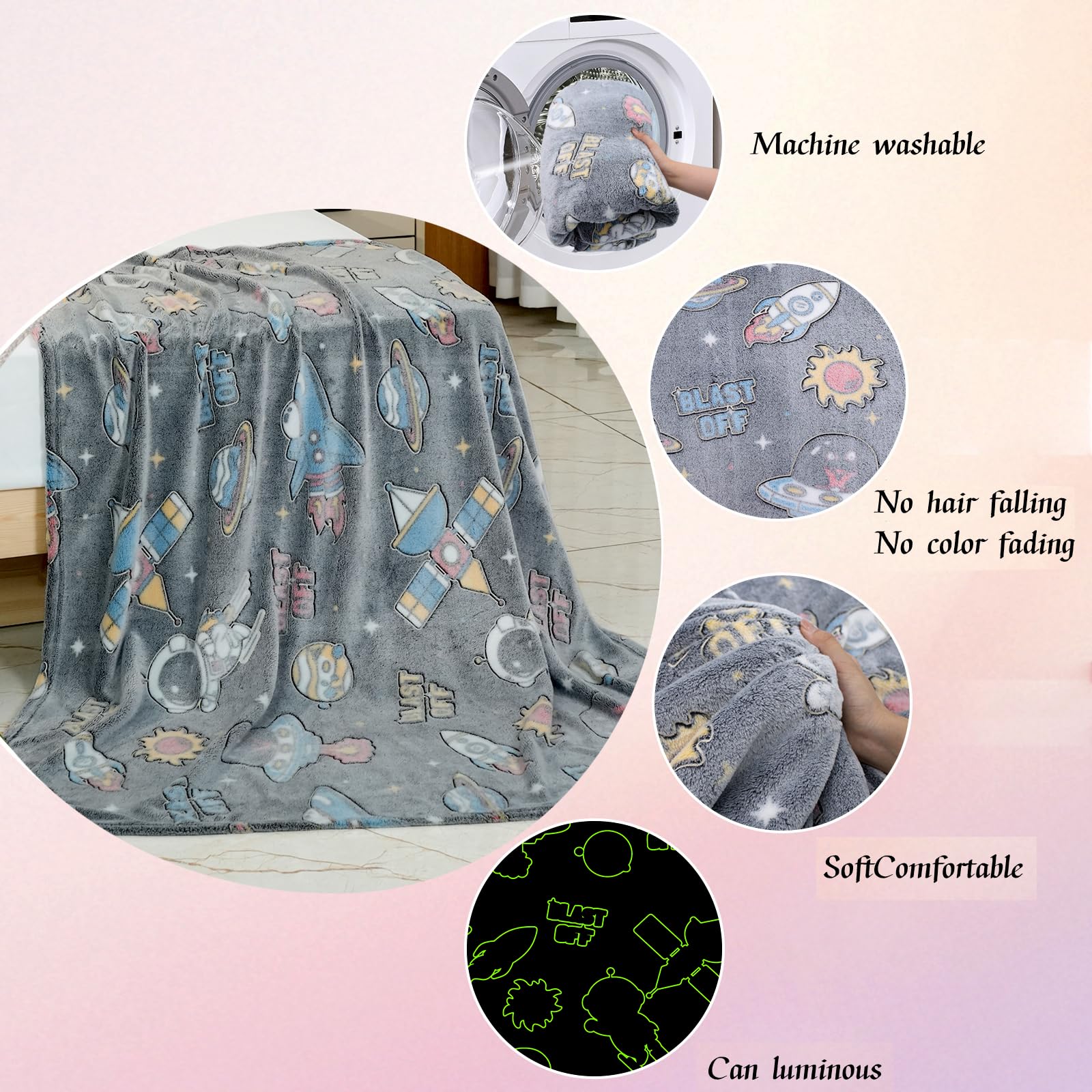 Gary - Coperta per bambini, per bambini, motivo: animali marini, idea regalo 5, 6, 7 anni
