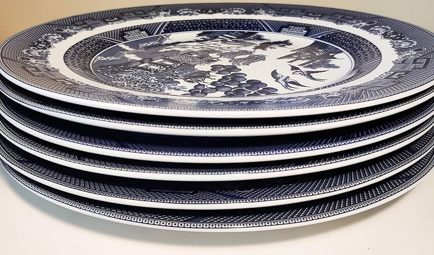 ジョンソンブラザーズ　ウィロー　お皿6枚セット Amazon.co.jp: Johnson Brothers ウィローブルー 11インチ ディナー