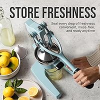 Vista 8 de Zulay Kitchen Exprimidor de jugo de naranja de hierro fundido, resistente, fácil de limpiar, exprimidor profesional de cítricos, exprimidor de limón