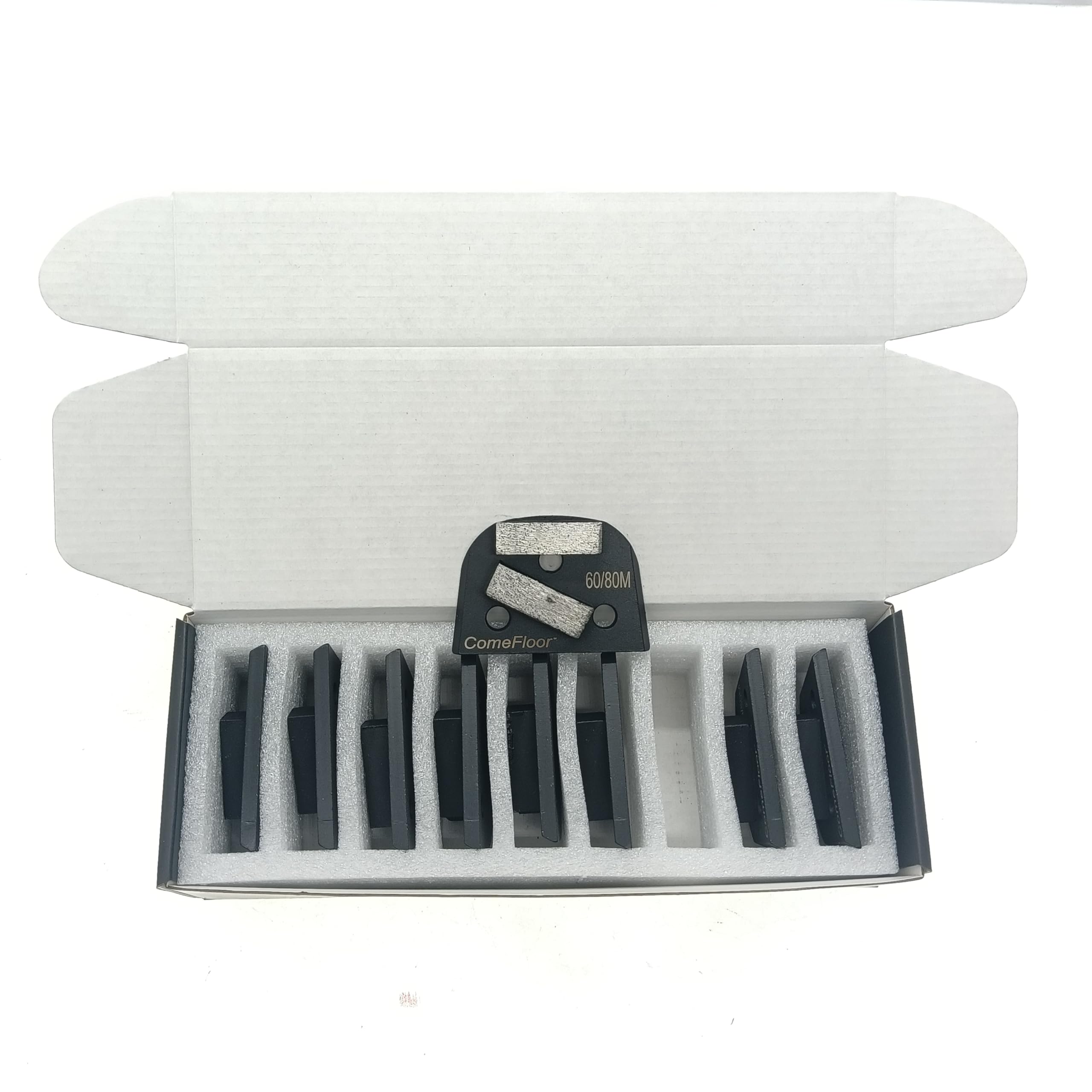 Disco de molienda de suelo de hormigón, zapatas de molienda de metal de diamante para preparación de hormigón y eliminación fina de epoxi, compatible con amoladoras Lavina Edco Onfloor, doble barra