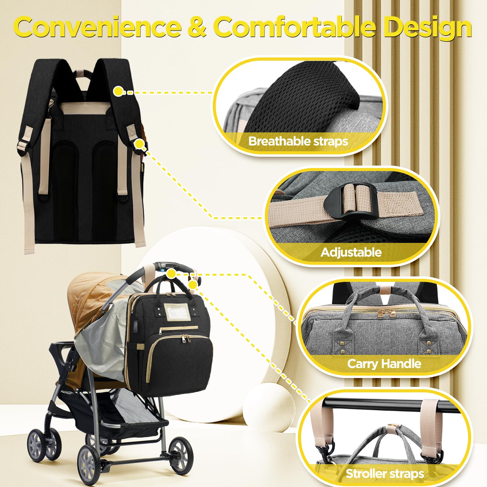 Amazon.com: 6 in 1 Diaper Bag Backpack with Pad Shower Gifts