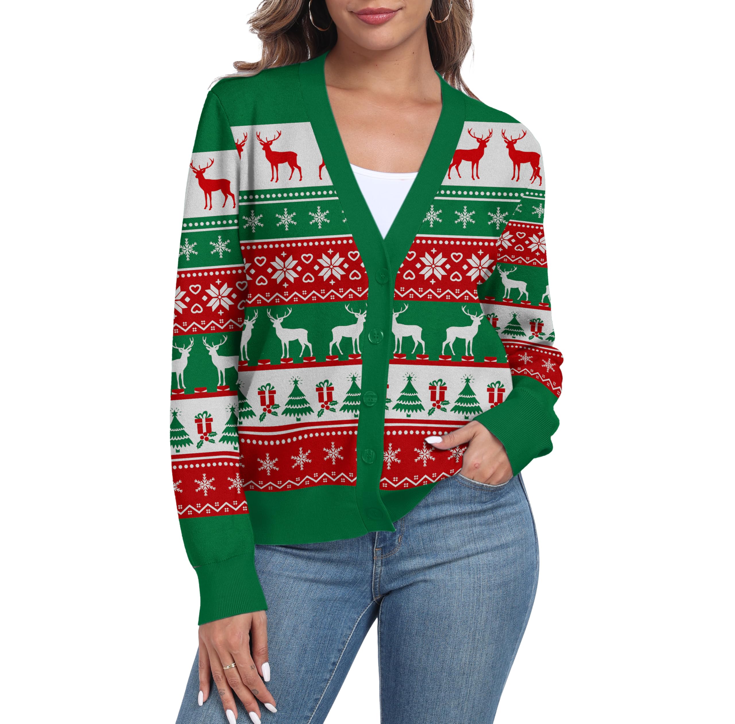 Women's Long Sleeve Cardigan Sweaters Casual V Neck Soft Knit Jacket Button Down Cardigan for Women Winter Fall