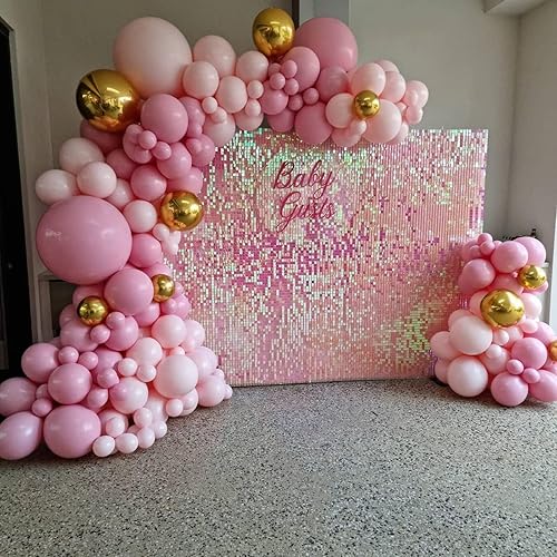 Miniatura 3 de Telón de fondo de pared con lentejuelas iridiscentes de color rosa, 6 x 4 pies, para el día de San Valentín, para cumpleaños, aniversario, boda,