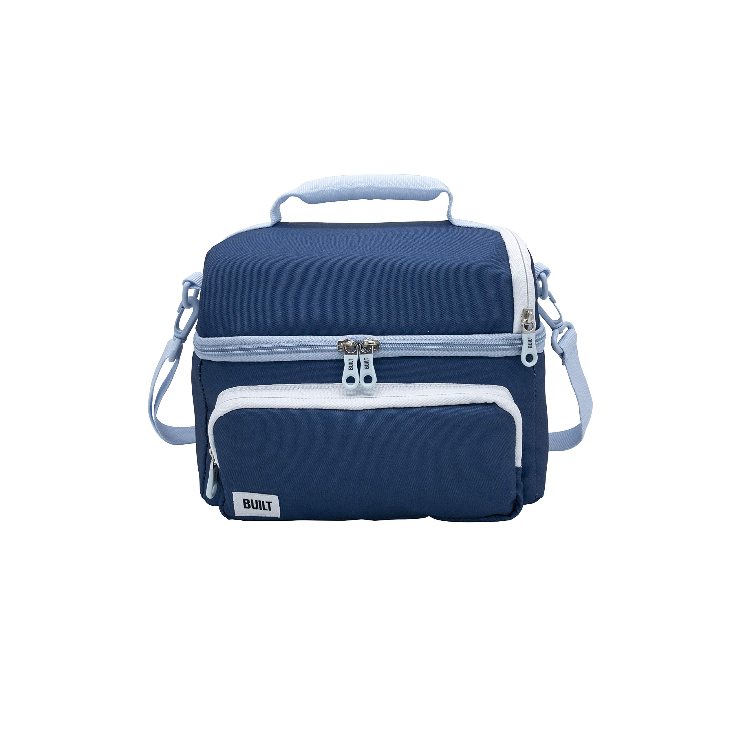BUILT Willis Water-Resistant Insulated Fabric Lunch Bag with Zip Closure Poseidon Blue 5269946