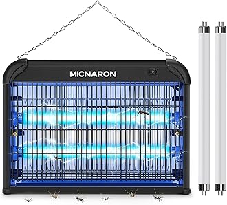 Upgraded Indoor Bug Zapper, 3800V Powerful Electric Indoor Insect Killer - 2 Extra Replacement Bulbs, Fruit Fly Trap Bug Mosquito Killer Lamp
