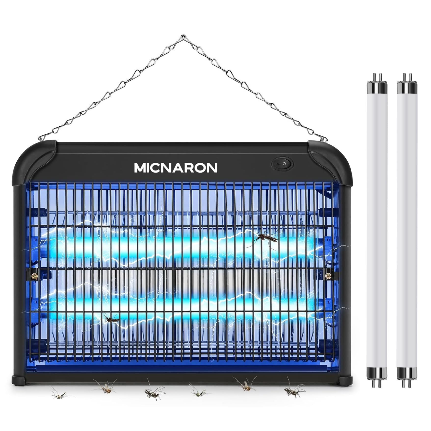 Upgraded Indoor Bug Zapper, 3800V Powerful Electric Indoor Insect Killer - 2 Extra Replacement Bulbs, Fruit Fly Trap Bug Mosquito Killer Lamp