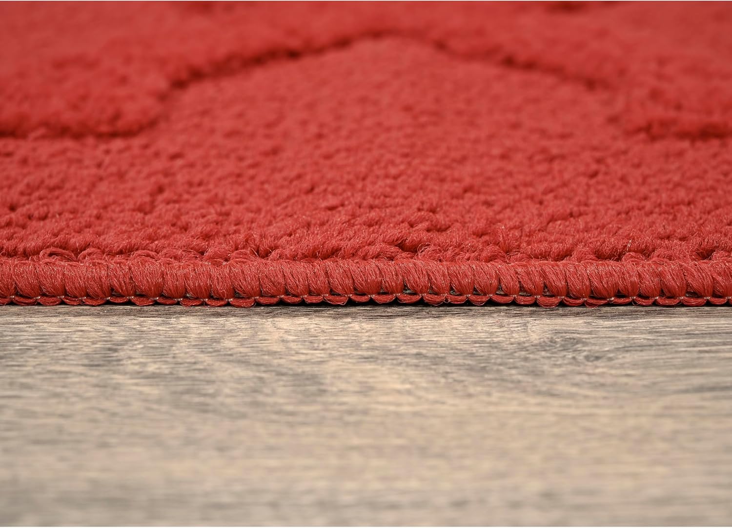 Garland Rug Quatro Chili Red 4' x 6' Cut-Loop Trellis Area Rug –Soft, Comfortable, Stylish & Budget-Friendly Rug in a Beautiful Solid Chili Red