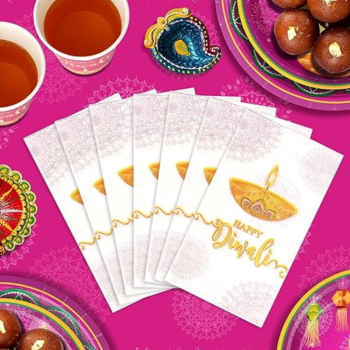 Miniatura 4 de 100 servilletas de papel Happy Diwali, decoración de Diwali Deepawali Festival de luces, servilletas de papel decorativas, servilletas de cóctel