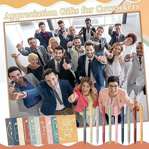 Miniatura 6 de Fulmoon 120 Pcs Christmas Motivational Pens Notebook Gifts Bulk Inspirational Quote Ballpoint Pen Small Pocket Notepads Mini Journals Appreciation