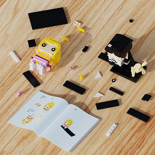 Miniatura 5 de Wednesday and Enid Wolf Girl - Juegos de construcción de figuras con pequeñas cosas, juguetes de televisión famosos, regalos de cumpleaños para