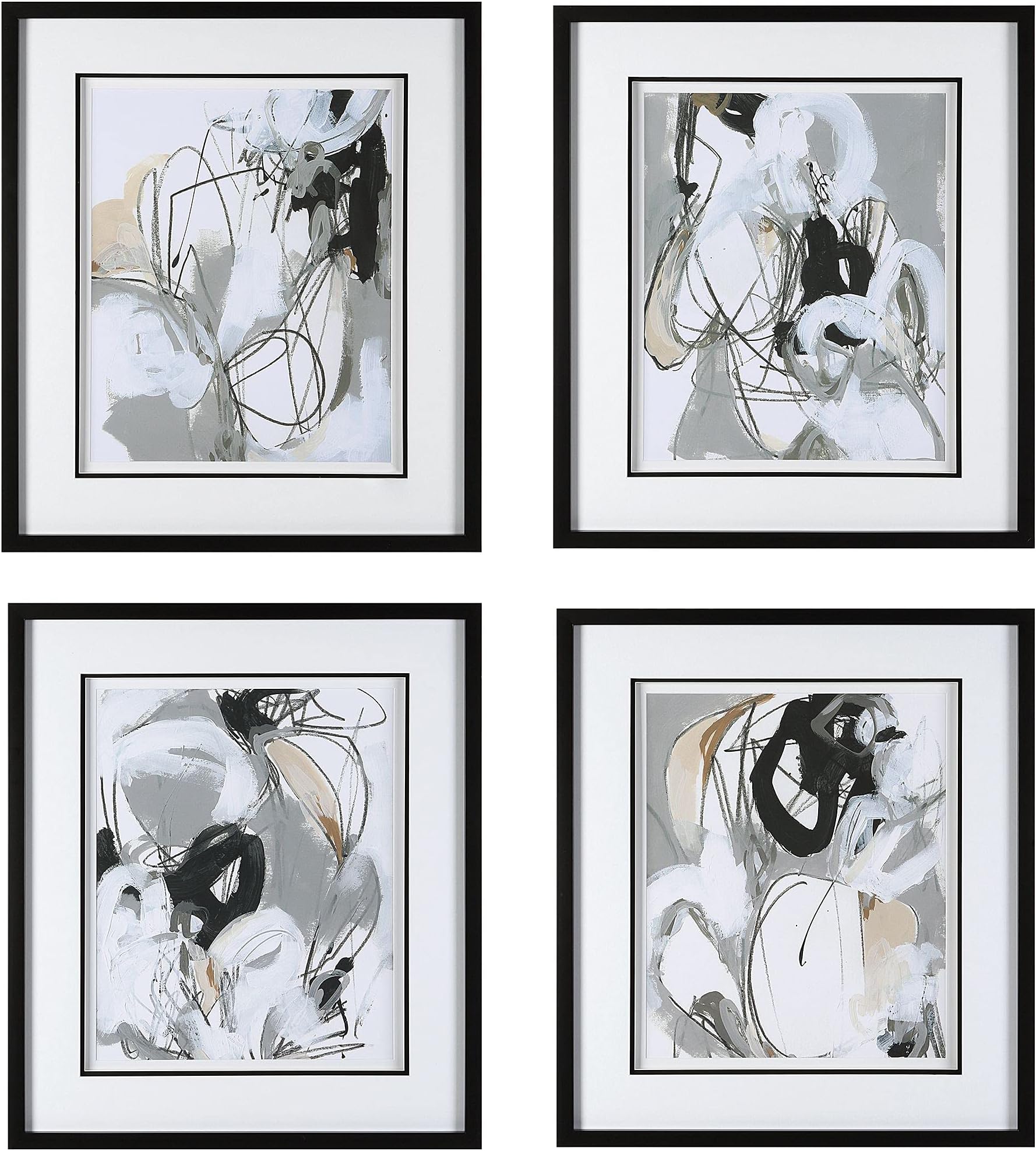 UttermostTangled Threads 28 1/4" High 4-Piece Framed Wall Art Set