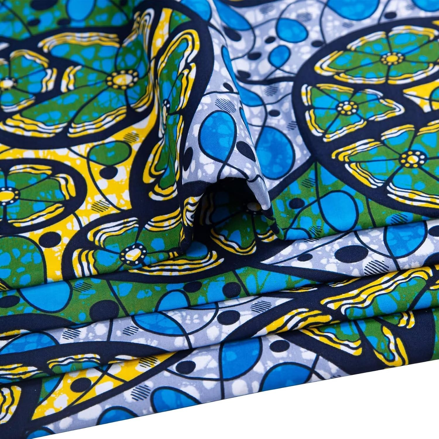 African Fabric 100% Cotton Ankara Wax Print Fabric 6 Yards Cloth for Party Dress