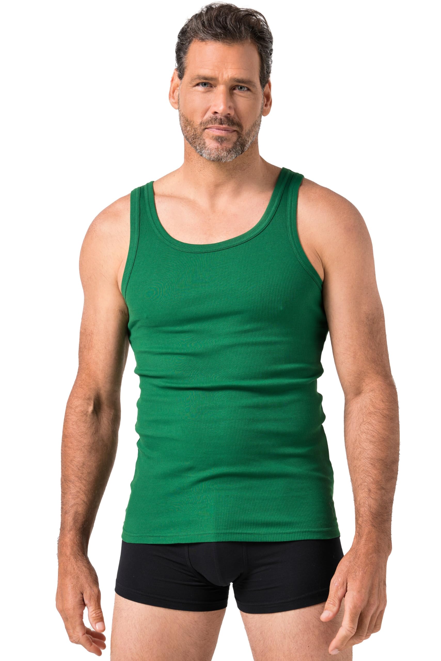 JP 1880 Menswear Big & Tall Plus Size L-8XL Tank top, Vest, Ribbed, Sleeveless Emerald Green Large 782617452-L