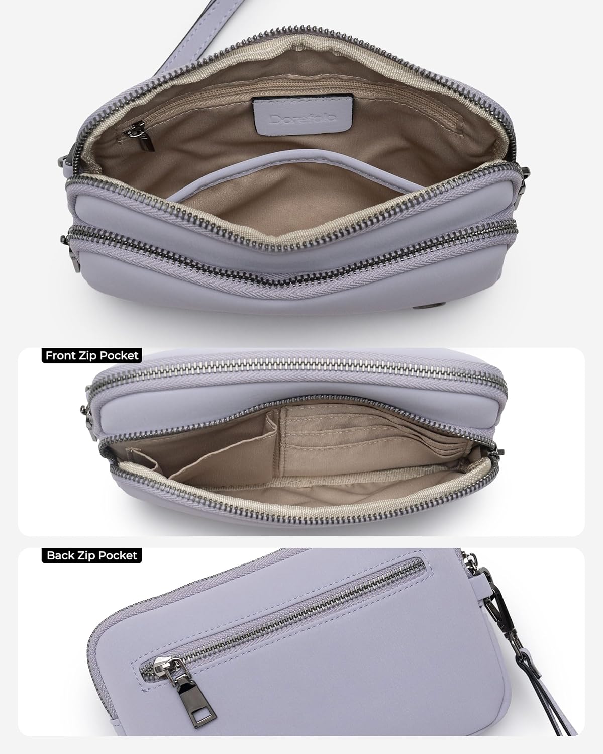 Women's Wristlet Wallet, Small Travel Purse with Phone Pocket, Card Holder & 3 Zippers for Daily Use - Image 5