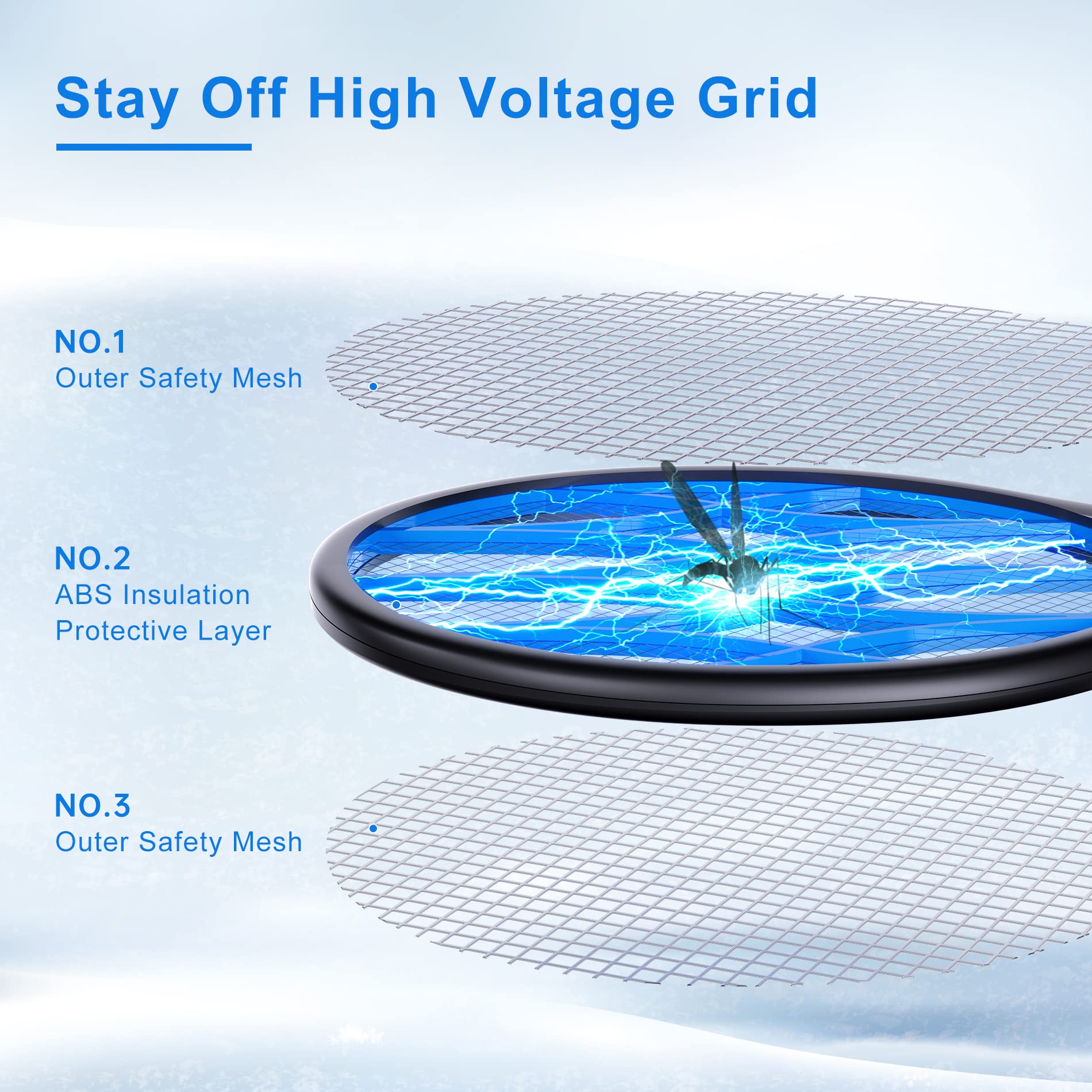 Buy JANMASH Bug Zapper Rechargeable Electric Fly Swatter with 4000V