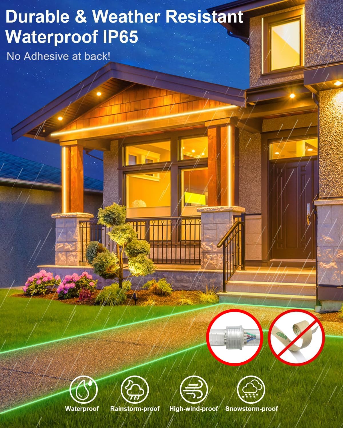 ALITOVE Tira de luces LED de neón RGB, 20 m, 230 V, conexión directa con mando a distancia, cambio de color, 80 ledes/m, resistente al agua, para jardín, piscina, fiesta, decoración del hogar (sin