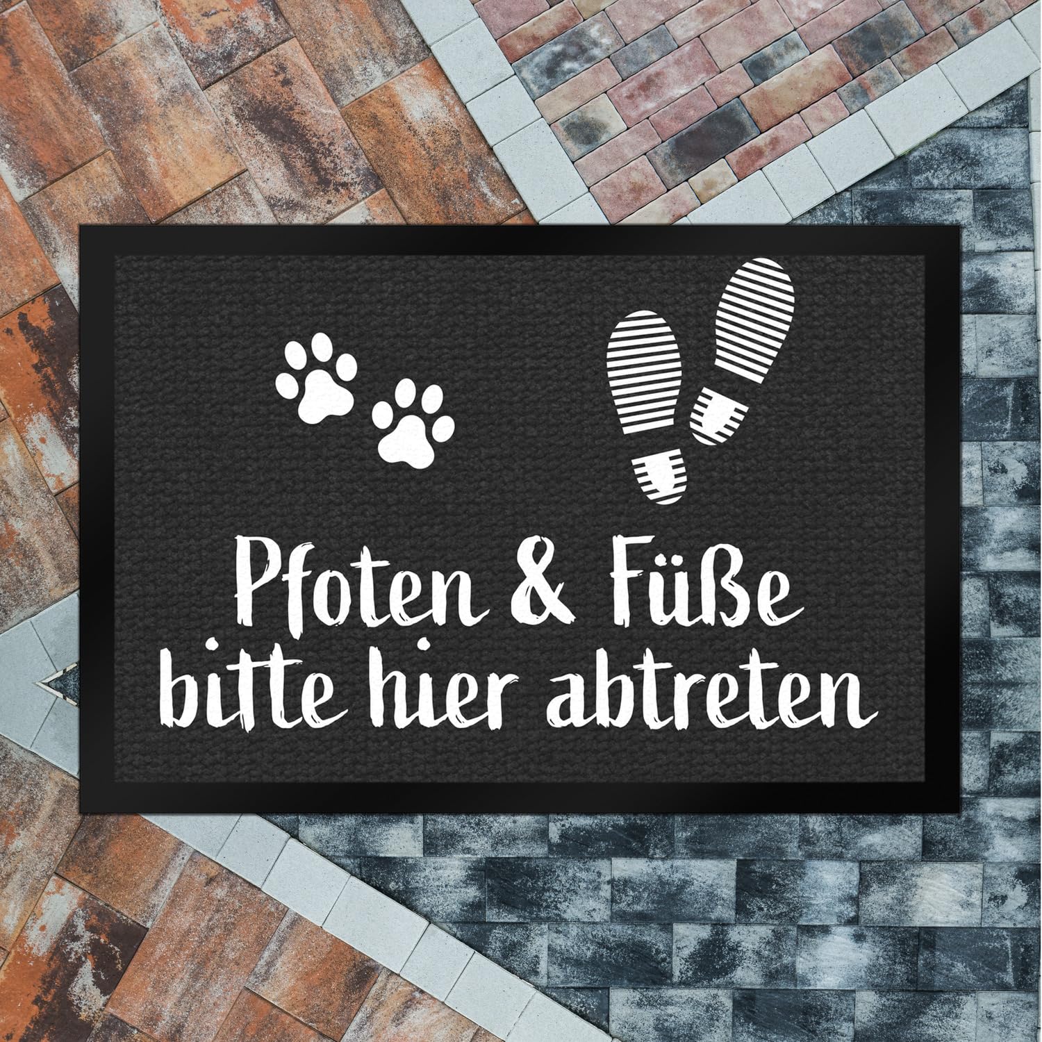 trendaffe - Pfoten & Füße Bitte Hier abtreten Fußmatte XXL