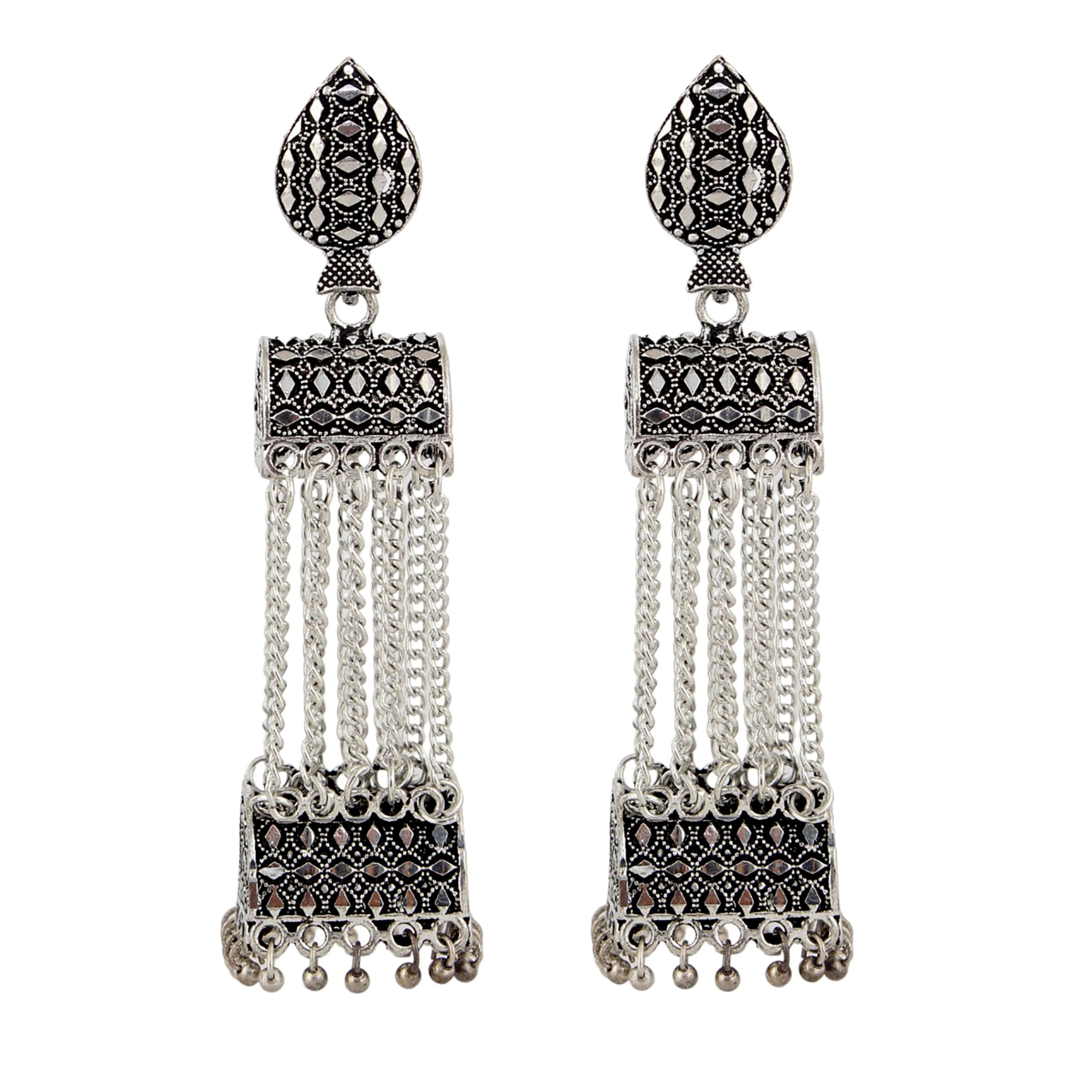 See full amazon price history chart for LUCKY JEWELLERY Traditional Designer Jhumki Ethnic Oxidised Silver Black Polish Tassel Long Chain Fashion Jhumka Earrings for Girls & Women (248-XJO-1842-S) LUCKY JEWELLERY Traditional Designer Jhumki Ethnic Oxidised Silver Black Polish Tassel Long Chain Fashion Jhumka Earrings for Girls & Women (248-XJO-1842-S) (B0CY4H4GCK) Amazon Price History, Amazon Price Tracker