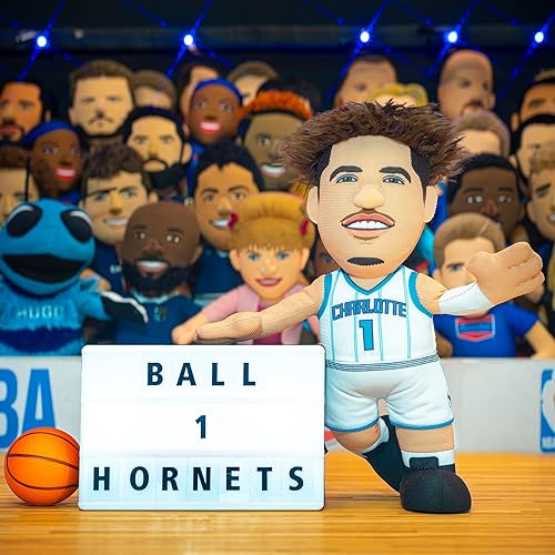 Miniatura 2 de Bleacher Creatures Charlotte Hornets LaMelo Ball - Figura de peluche de la NBA de 10 pulgadas, una superestrella para jugar o exhibir