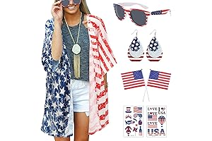 4th of July Women's American Flag Print Kimono