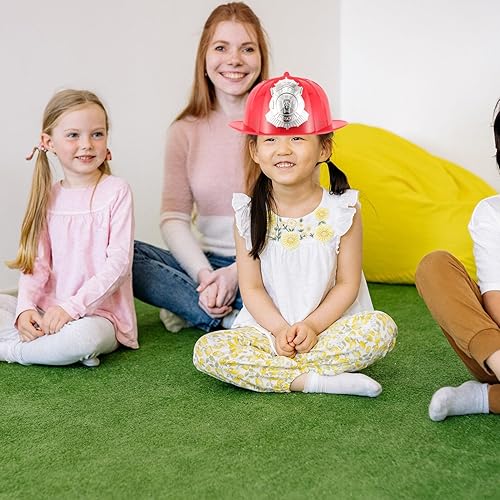 Miniatura 2 de COHEALI Sombrero de bombero, casco de bombero de plástico, casco de jefe de bomberos, disfraz de juego de rol, accesorio de cosplay de Halloween,