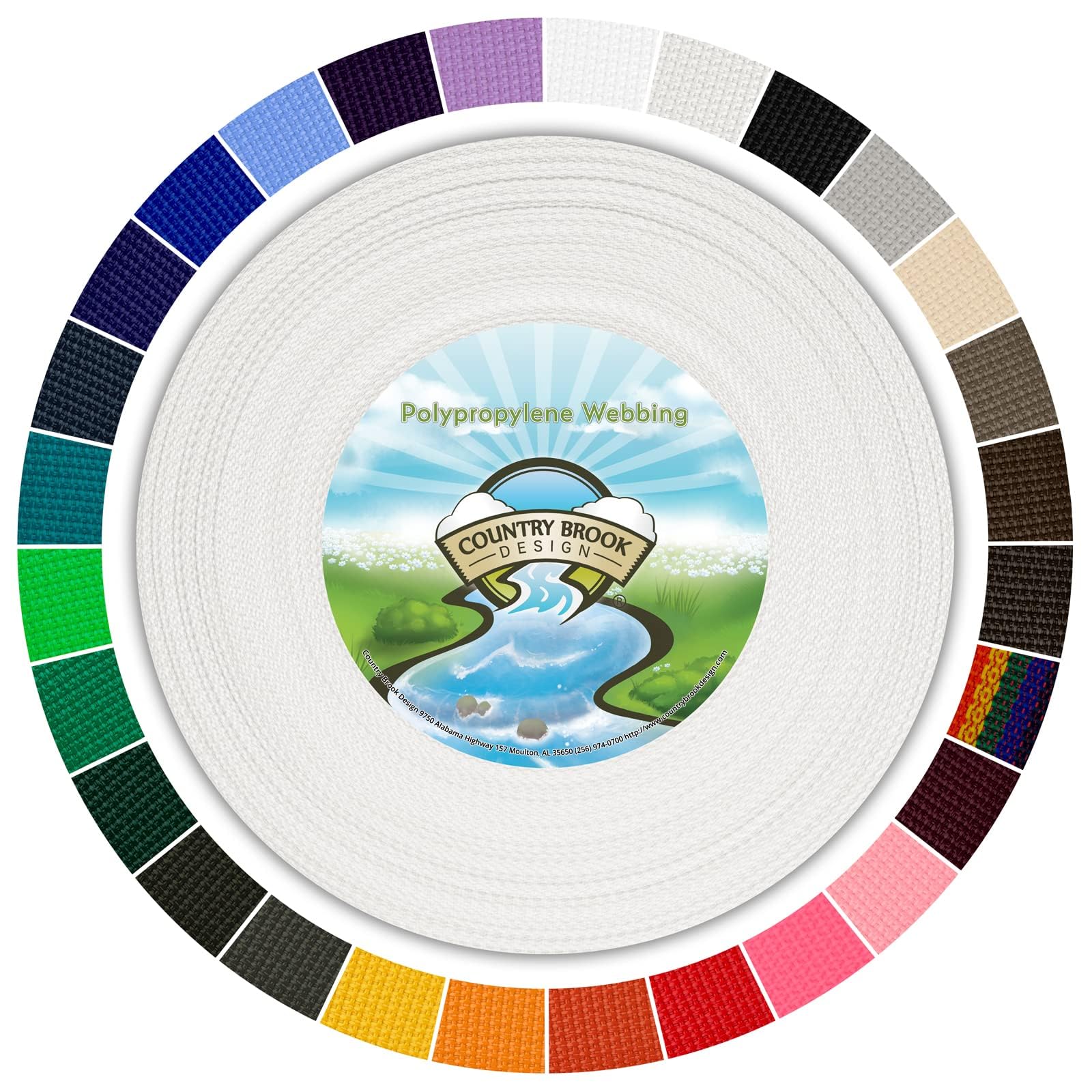 Country Brook Design 1" Webbing - 10/25/50 Yards - 30+ Colors - EDC 1 Inch Polypropylene Webbing for Climbing Outdoors Crafting DIY Gear Repair