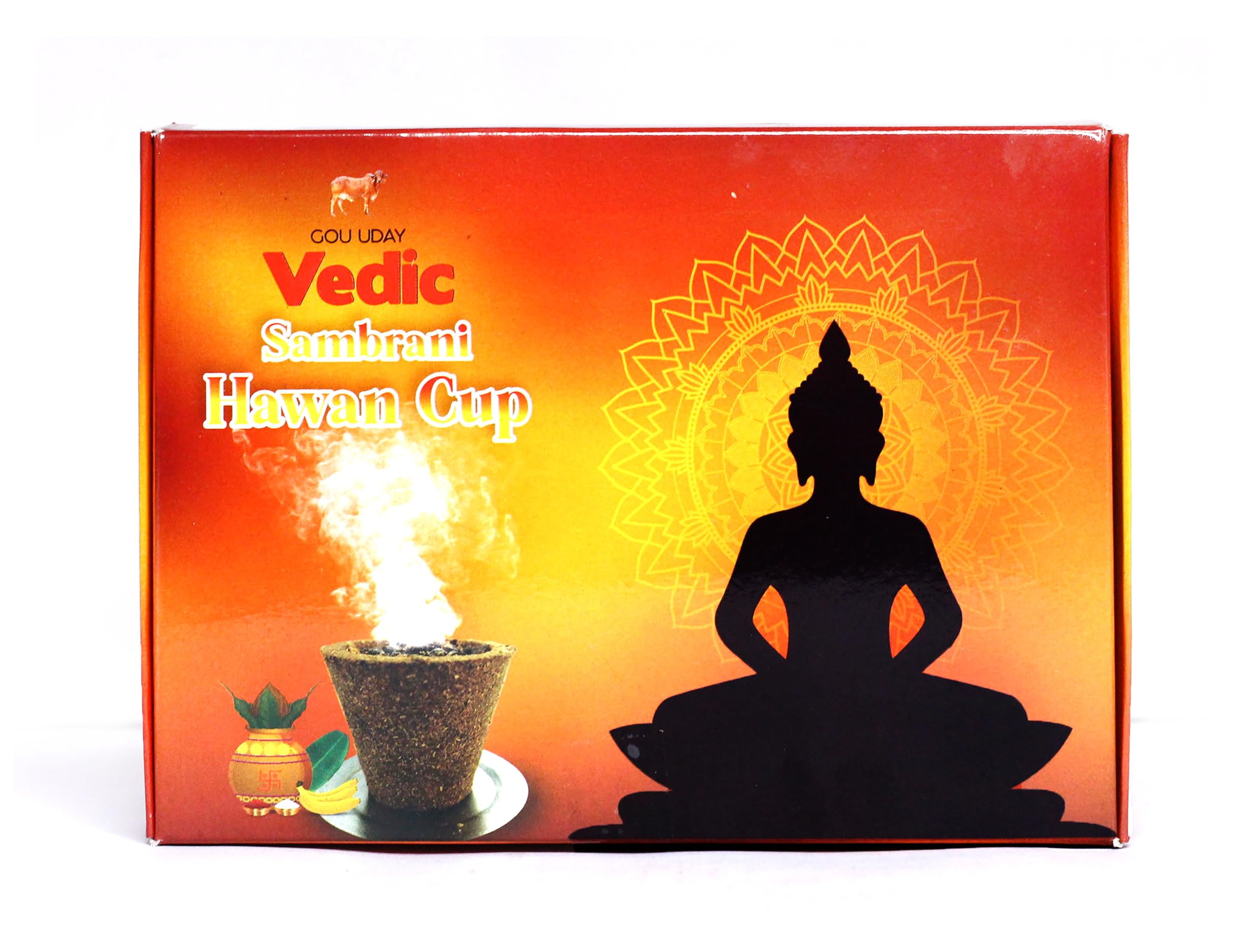 GOU Uday Vedic Sambrani Havan Cup Natural Ayurvedic Incense for Puja, Meditation & Mosquito Repellant - Contains Camphor, Clove, Loban, Guggal, Herbs | 12 Cups PP - Pack of 4-picture-24