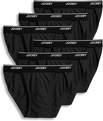 Jockey Mens Underwear Mens 100% Cotton Elance String Bikini - 6 Pack