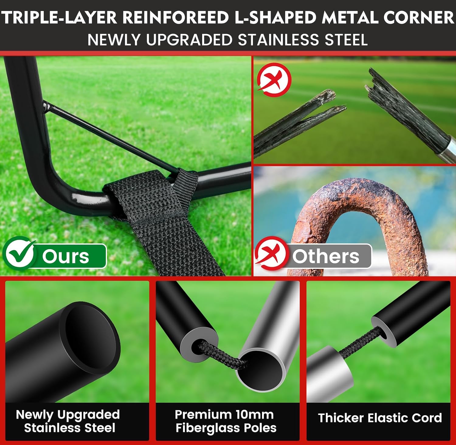 6' x 4' Soccer Goals Nets for Backyard Beach Pop Up Soccer Training Equipment Net Portable Goal Set with Ball, and Cones, Youth Outdoor Sports Games Football Goal with Carry Bag