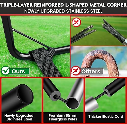 Miniatura 3 de Redes de porterías de fútbol de 6 x 4 pies para patio trasero, playa, equipo de entrenamiento de fútbol, red portátil con pelota y conos, juegos