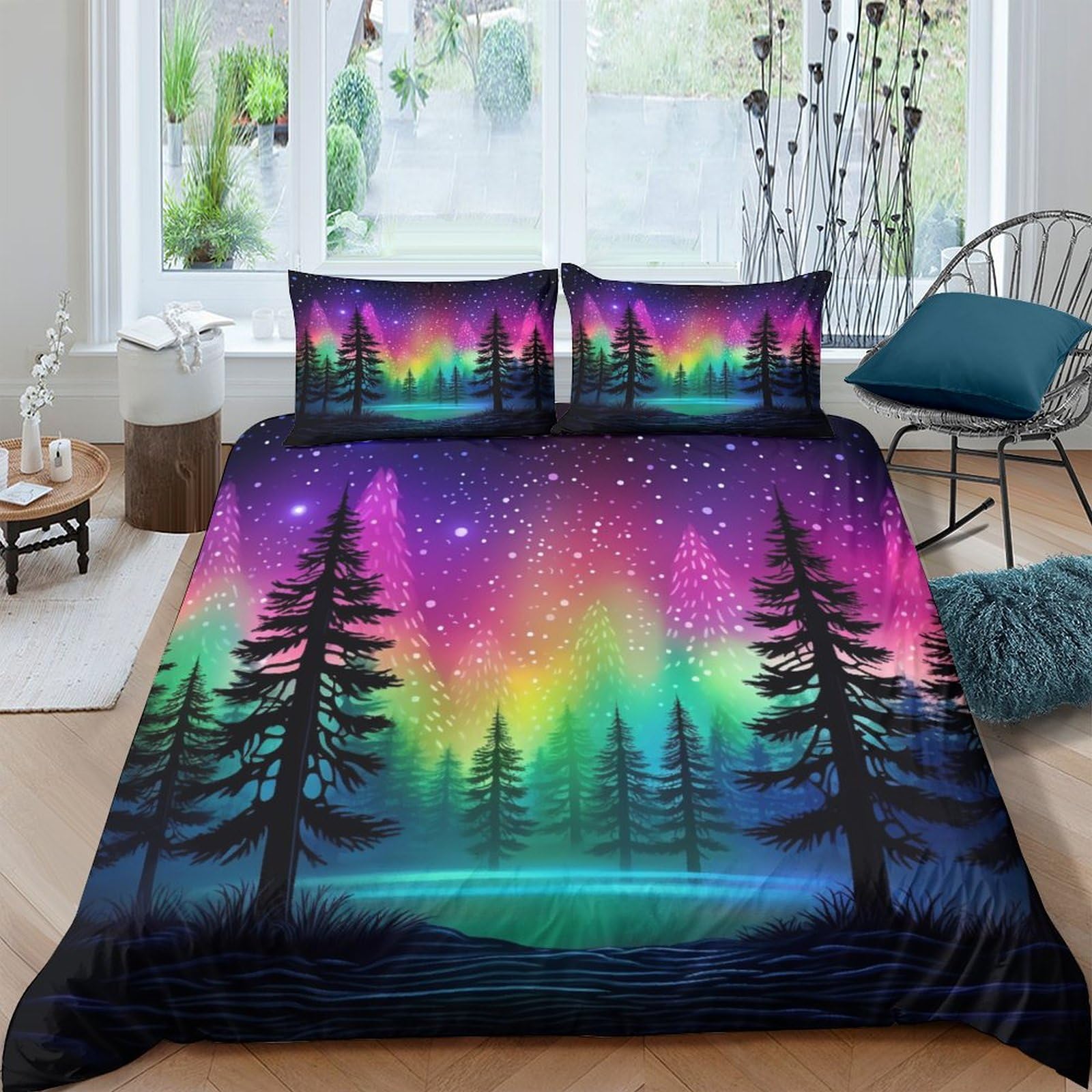 Housse de couette forêt étoilée 3D offrez des nuits magiques à votre famille