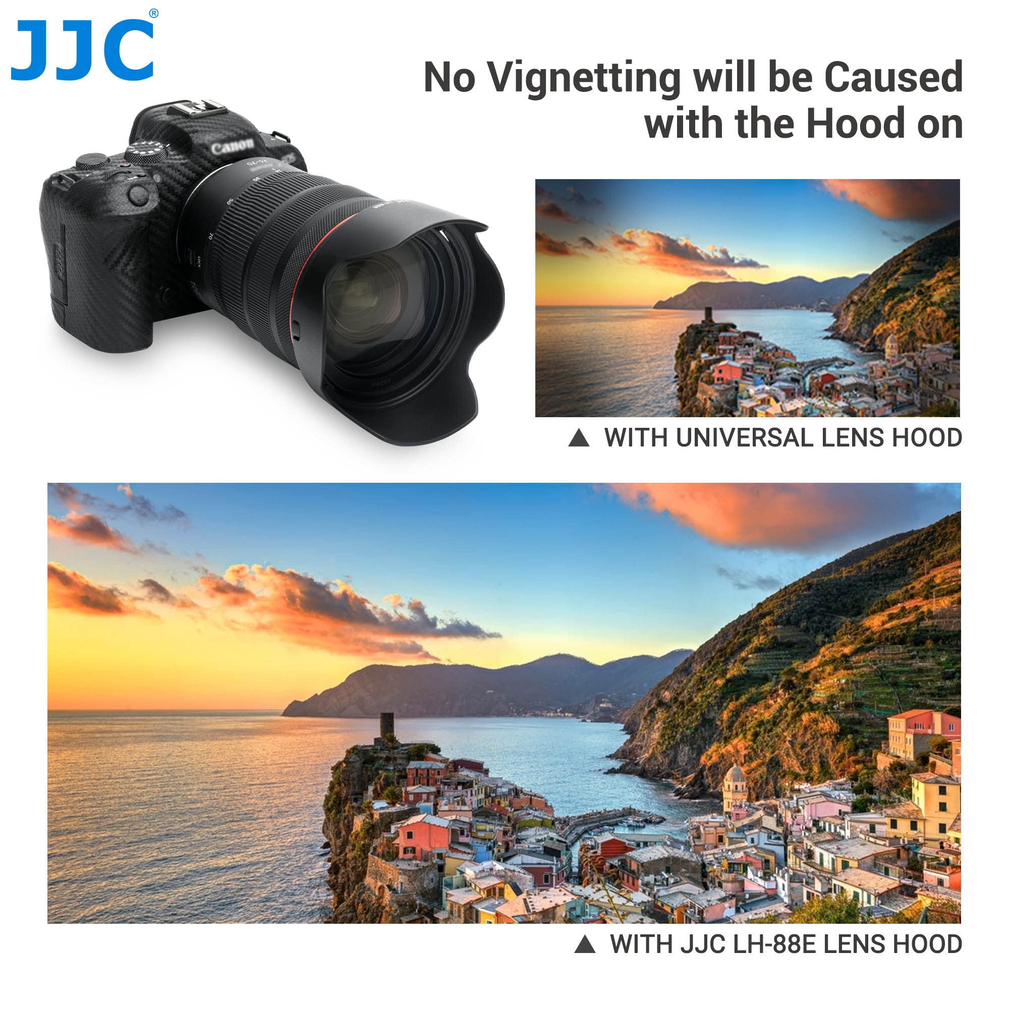 JJC Compatibile con Canon EW-88E Paraluce per RF 24-70mm f/2.8 L IS USM/RF 24-105mm f/2.8L IS USM Z, baionetta reversibile (82 mm)