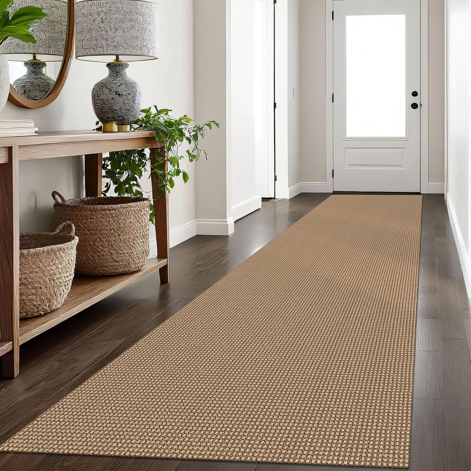 IOHOUZE Washable Exrea Long Hallway Runner Rug 3×16 Non Slip Rubber Backed Kitchen Runner Entryway Runner Indoor, Woven Rugs Floor Carpet for Kitchen Hall Entryway Stair, Orange/Tan/Brown IOHOUZE Washable Exrea Long Hallway Runner Rug 3×16 Non Slip Rubber Backed Kitchen Runner Entryway Runner Indoor, Woven Rugs Floor Carpet for Kitchen Hall Entryway Stair, Orange/Tan/Brown
